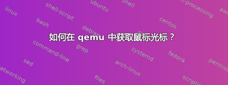 如何在 qemu 中获取鼠标光标？