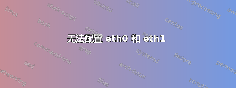 无法配置 eth0 和 eth1