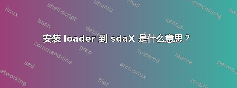 安装 loader 到 sdaX 是什么意思？