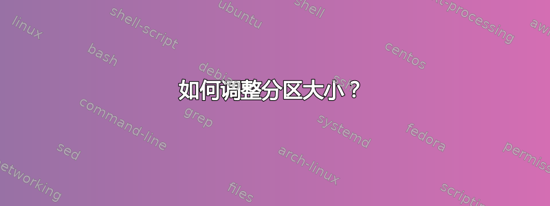 如何调整分区大小？