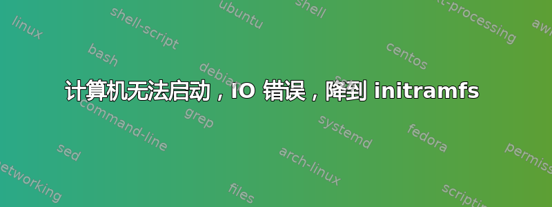 计算机无法启动，IO 错误，降到 initramfs