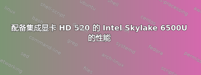 配备集成显卡 HD 520 的 Intel Skylake 6500U 的性能