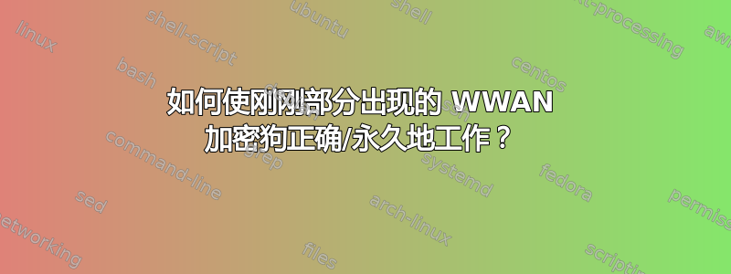 如何使刚刚部分出现的 WWAN 加密狗正确/永久地工作？