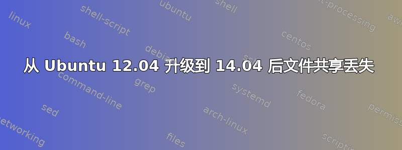 从 Ubuntu 12.04 升级到 14.04 后文件共享丢失