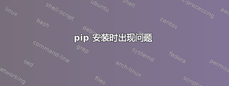 pip 安装时出现问题