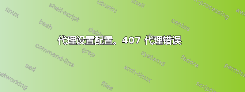 代理设置配置。407 代理错误 