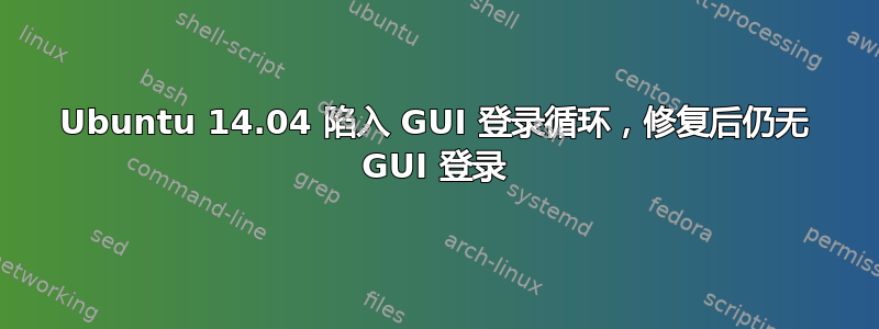 Ubuntu 14.04 陷入 GUI 登录循环，修复后仍无 GUI 登录