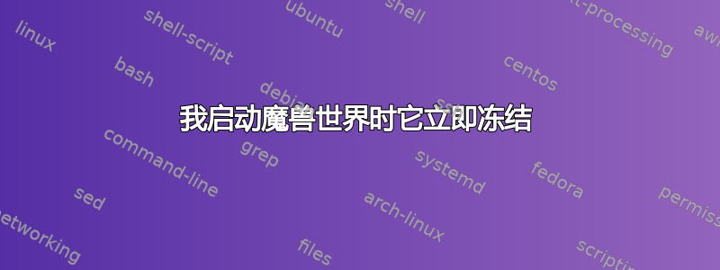 我启动魔兽世界时它立即冻结