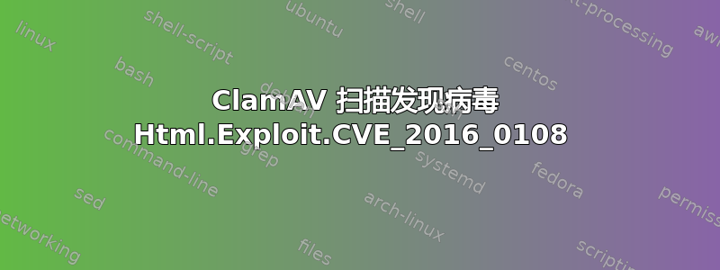 ClamAV 扫描发现病毒 Html.Exploit.CVE_2016_0108 