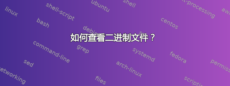 如何查看二进制文件？