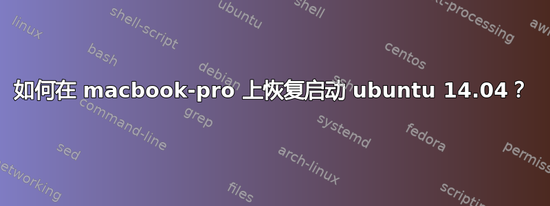 如何在 macbook-pro 上恢复启动 ubuntu 14.04？