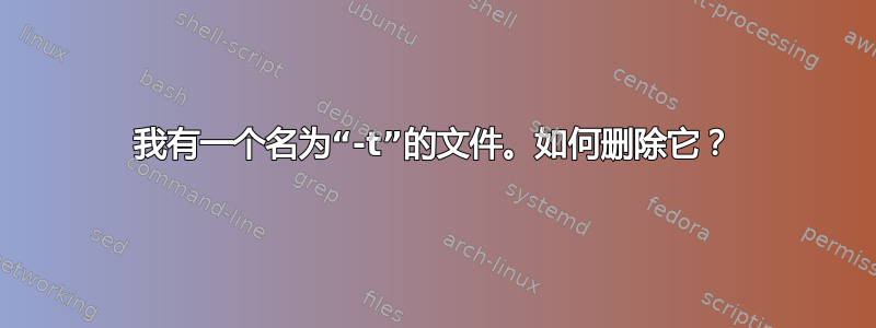 我有一个名为“-t”的文件。如何删除它？