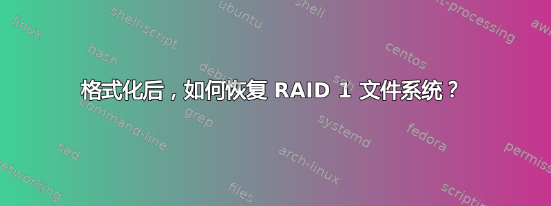 格式化后，如何恢复 RAID 1 文件系统？