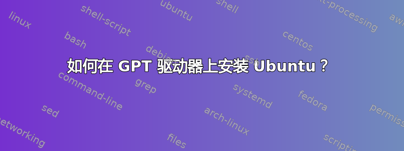 如何在 GPT 驱动器上安装 Ubuntu？