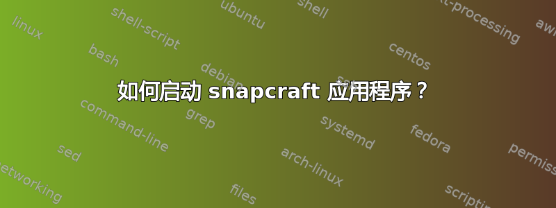 如何启动 snapcraft 应用程序？