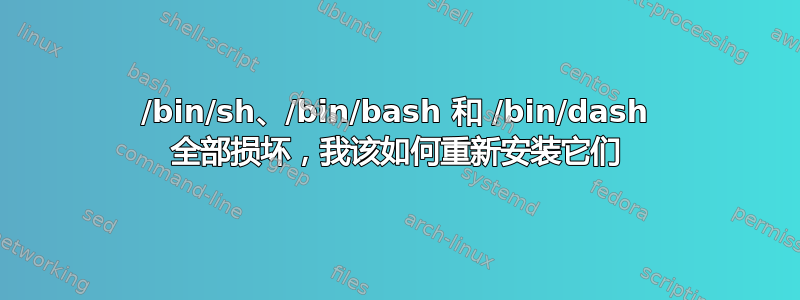 /bin/sh、/bin/bash 和 /bin/dash 全部损坏，我该如何重新安装它们