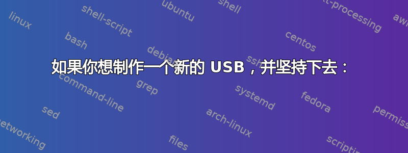 如果你想制作一个新的 USB，并坚持下去：