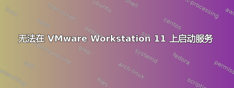 无法在 VMware Workstation 11 上启动服务