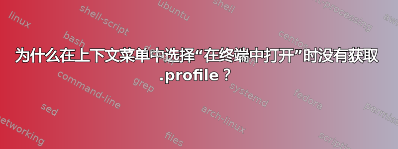 为什么在上下文菜单中选择“在终端中打开”时没有获取 .profile？