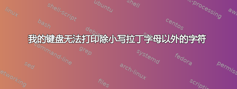 我的键盘无法打印除小写拉丁字母以外的字符