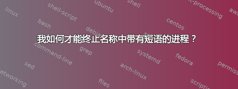 我如何才能终止名称中带有短语的进程？