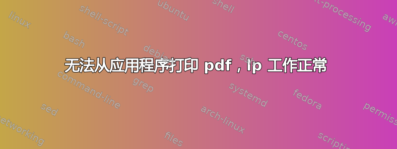 无法从应用程序打印 pdf，lp 工作正常