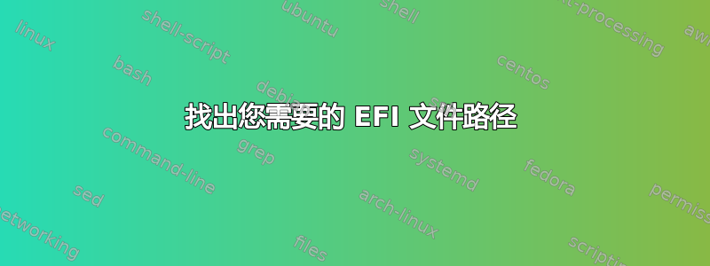 找出您需要的 EFI 文件路径