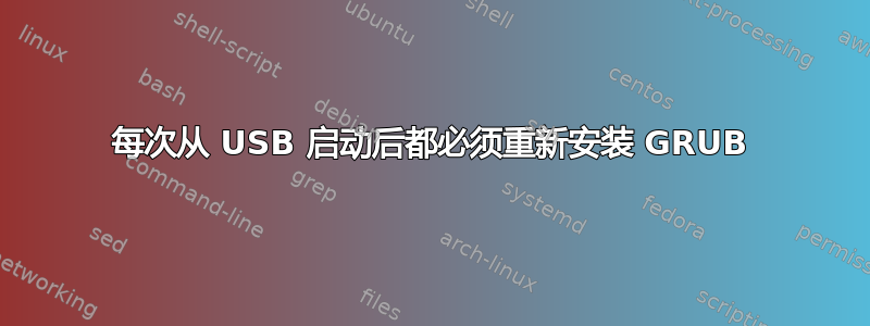 每次从 USB 启动后都必须重新安装 GRUB