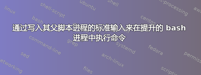 通过写入其父脚本进程的标准输入来在提升的 bash 进程中执行命令