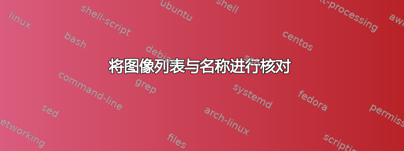 将图像列表与名称进行核对