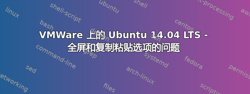 VMWare 上的 Ubuntu 14.04 LTS - 全屏和复制粘贴选项的问题