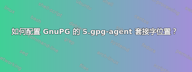 如何配置 GnuPG 的 S.gpg-agent 套接字位置？