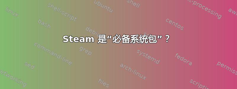 Steam 是“必备系统包”？