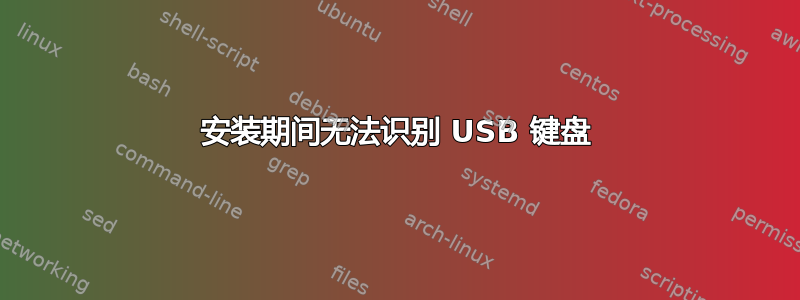 安装期间无法识别 USB 键盘