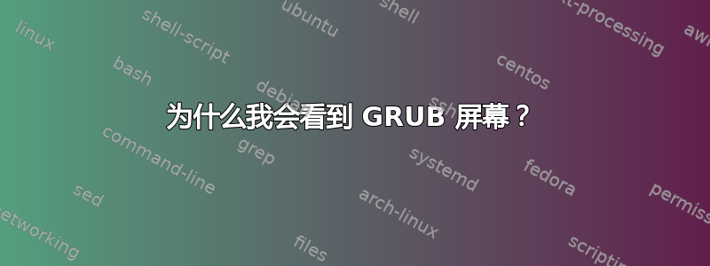 为什么我会看到 GRUB 屏幕？