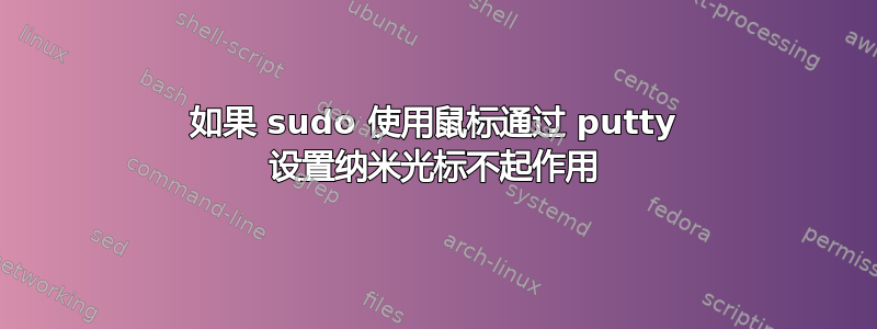 如果 sudo 使用鼠标通过 putty 设置纳米光标不起作用