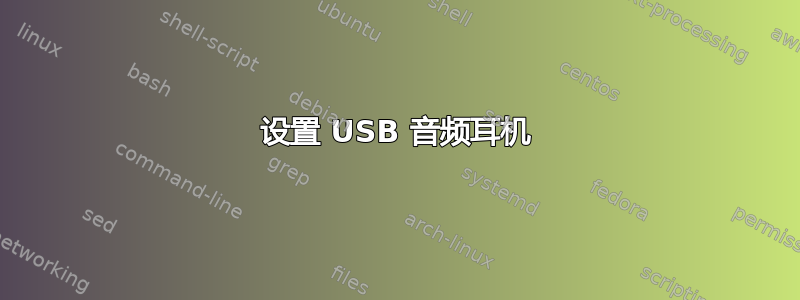 设置 USB 音频耳机