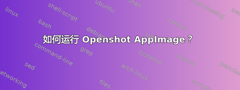 如何运行 Openshot AppImage？