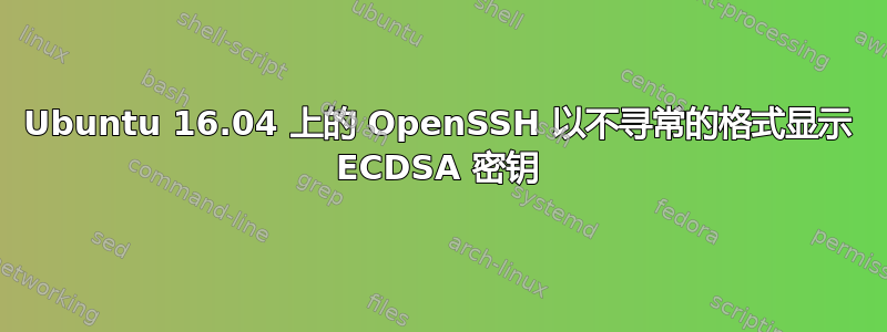 Ubuntu 16.04 上的 OpenSSH 以不寻常的格式显示 ECDSA 密钥