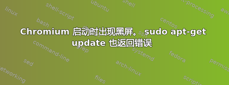 Chromium 启动时出现黑屏。 sudo apt-get update 也返回错误 