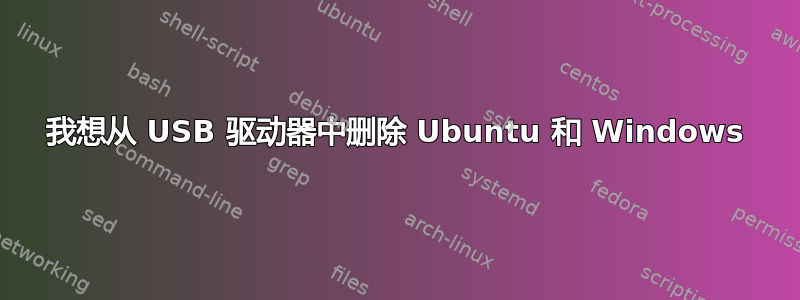 我想从 USB 驱动器中删除 Ubuntu 和 Windows