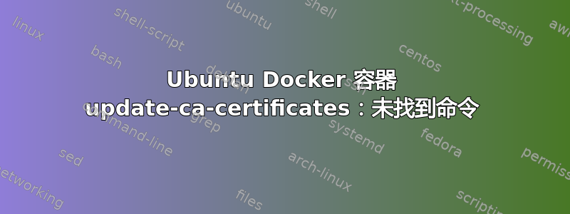 Ubuntu Docker 容器 update-ca-certificates：未找到命令