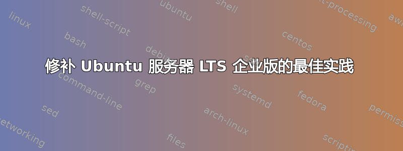 修补 Ubuntu 服务器 LTS 企业版的最佳实践