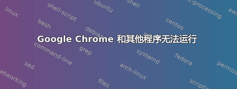 Google Chrome 和其他程序无法运行