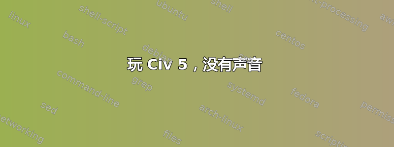 玩 Civ 5，没有声音