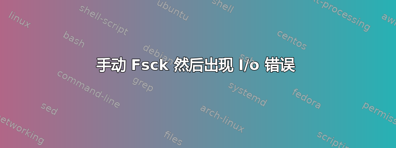 手动 Fsck 然后出现 I/o 错误