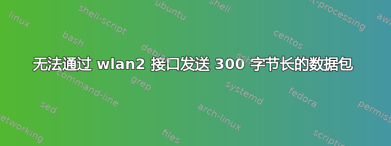 无法通过 wlan2 接口发送 300 字节长的数据包