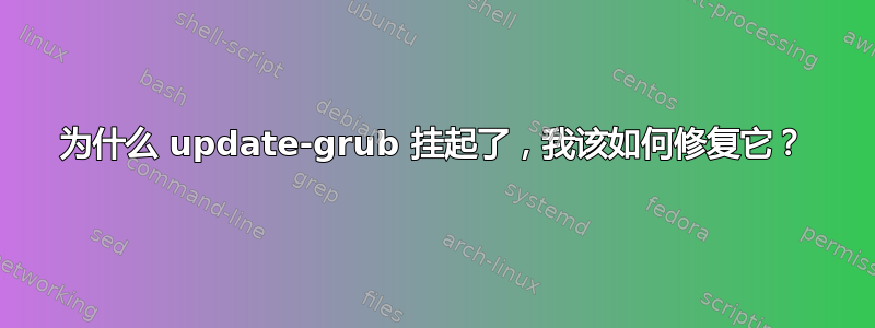 为什么 update-grub 挂起了，我该如何修复它？