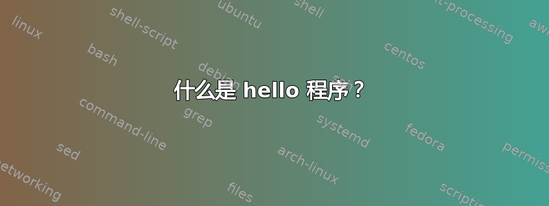 什么是 hello 程序？