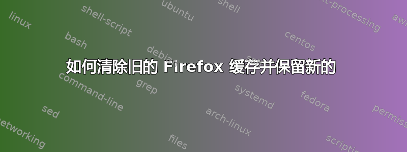 如何清除旧的 Firefox 缓存并保留新的